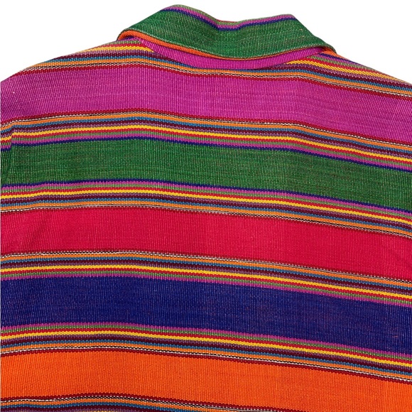 Vintage Weekend Wear 90s Striped Blanket Weave Jacket Long Western Aztec Blazer - Picture 7 of 16